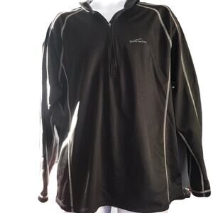 Eddie Bauer Sport Mens Black Quarter Zip Pullover